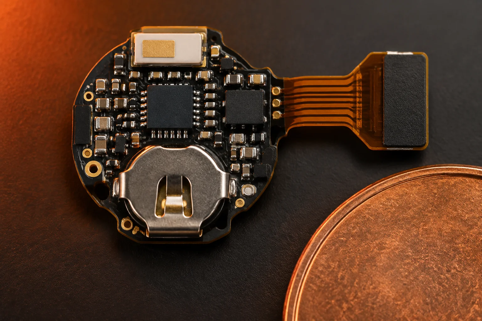 High-density consumer circuit board with miniature components on a pick-and-place line